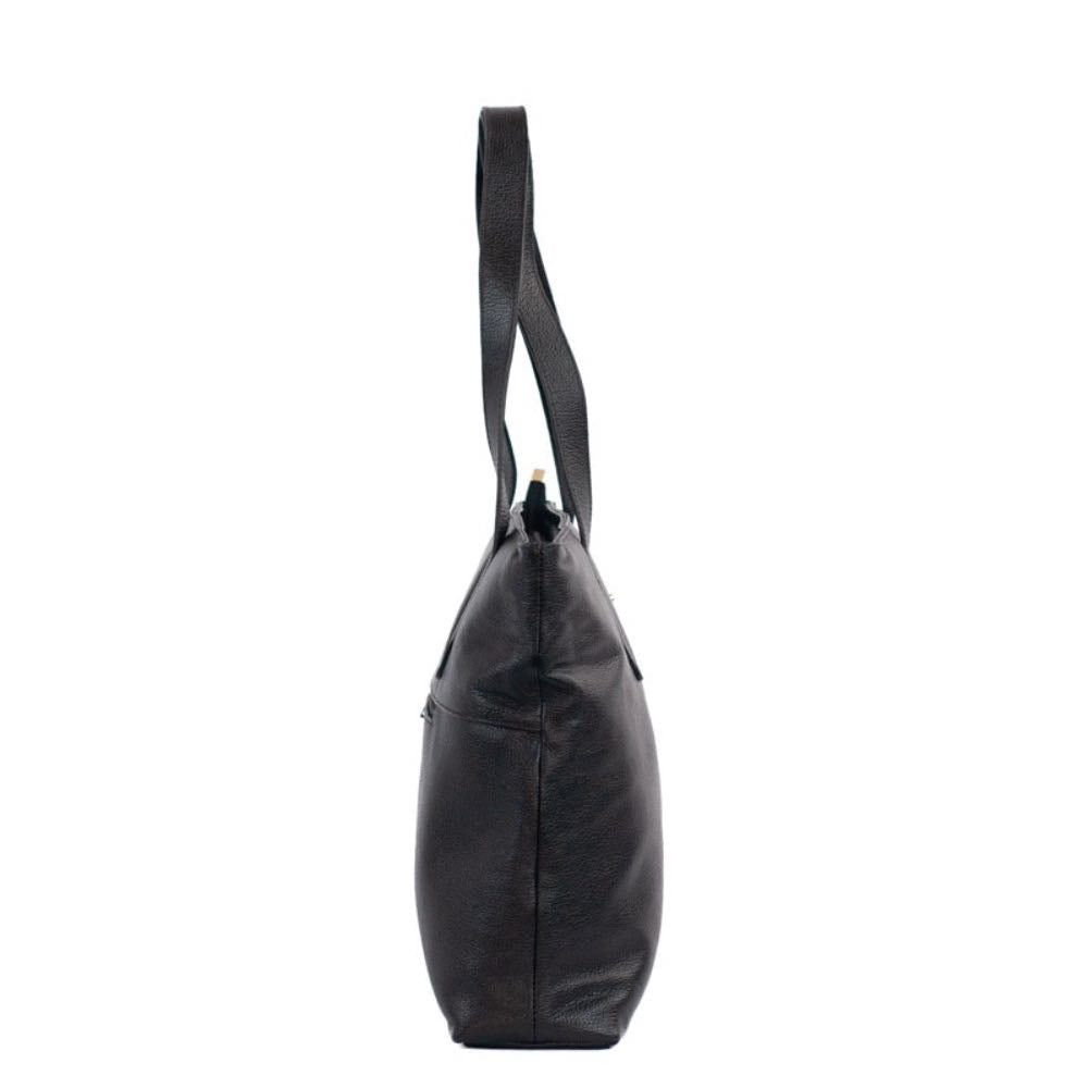 Shopping Bag Grande de Couro Floater Cavezzale Preto 105488