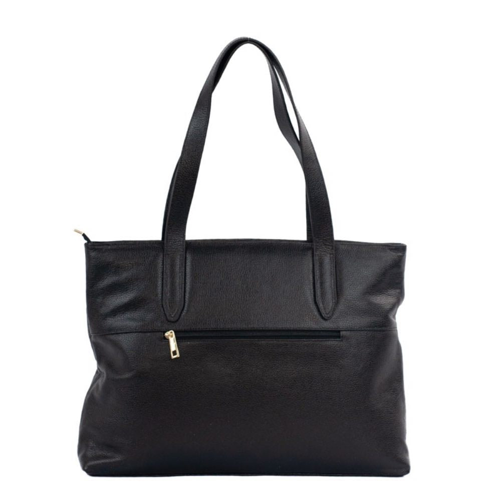 Shopping Bag Grande de Couro Floater Cavezzale Preto 105488