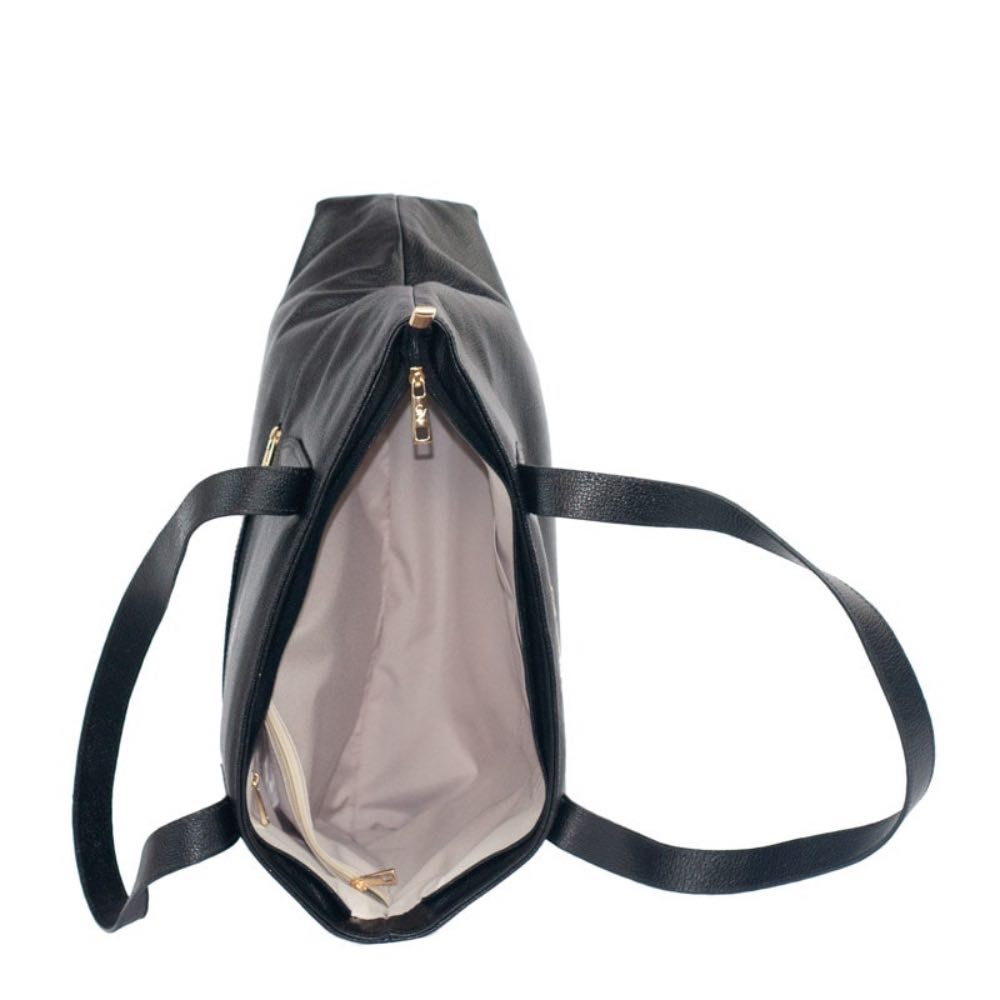 Shopping Bag Grande de Couro Floater Cavezzale Preto 105488