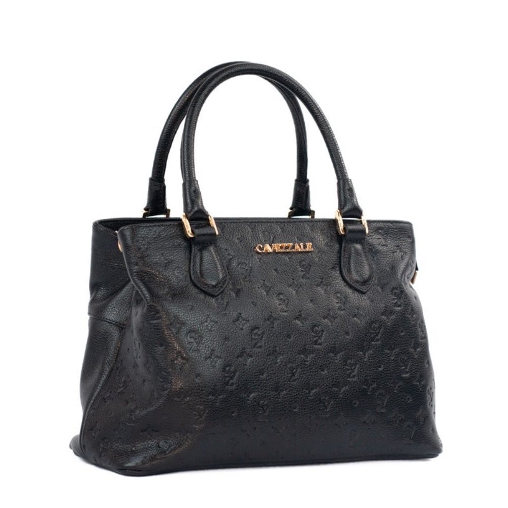 Tote Bag Grande de Couro Monograma Cavezzale Preto 105490