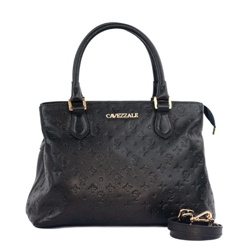 Tote Bag Grande de Couro Monograma Cavezzale Preto 105490