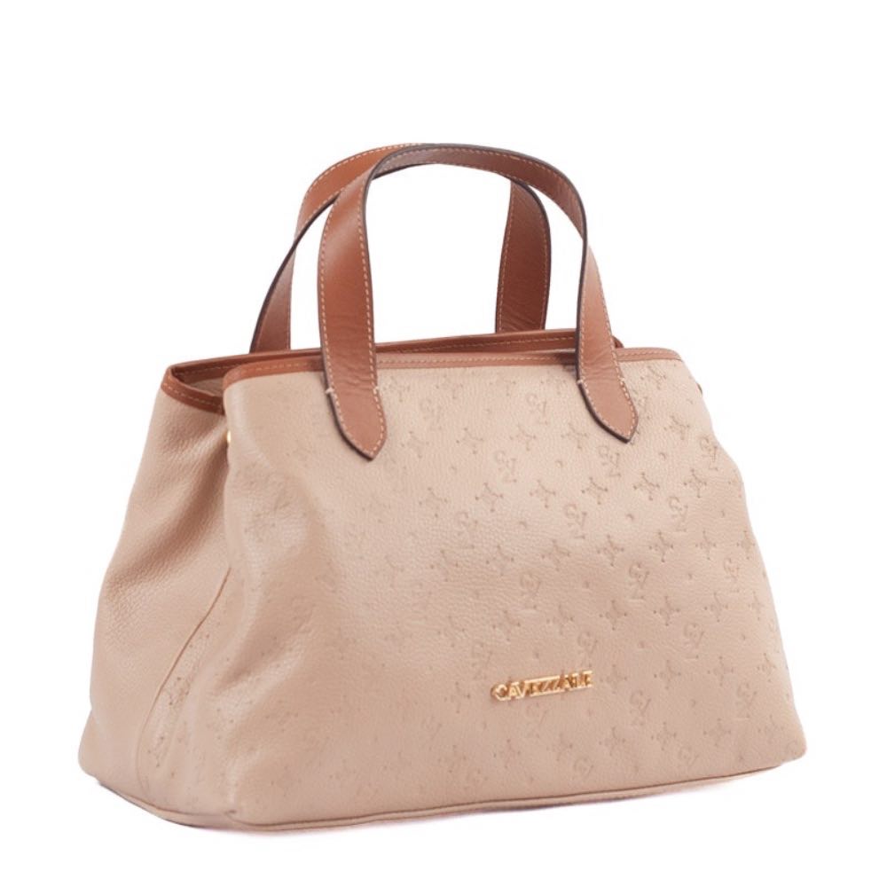 Tote Bag Grande de Couro Monograma Cavezzale Palha/Canyon 105486