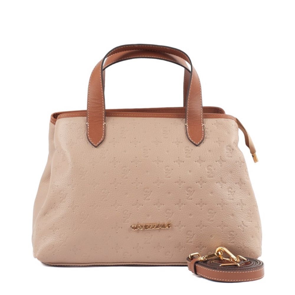 Tote Bag Grande de Couro Monograma Cavezzale Palha/Canyon 105486