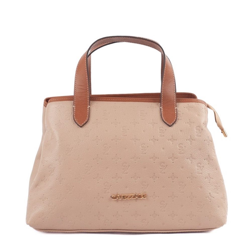 Tote Bag Grande de Couro Monograma Cavezzale Palha/Canyon 105486
