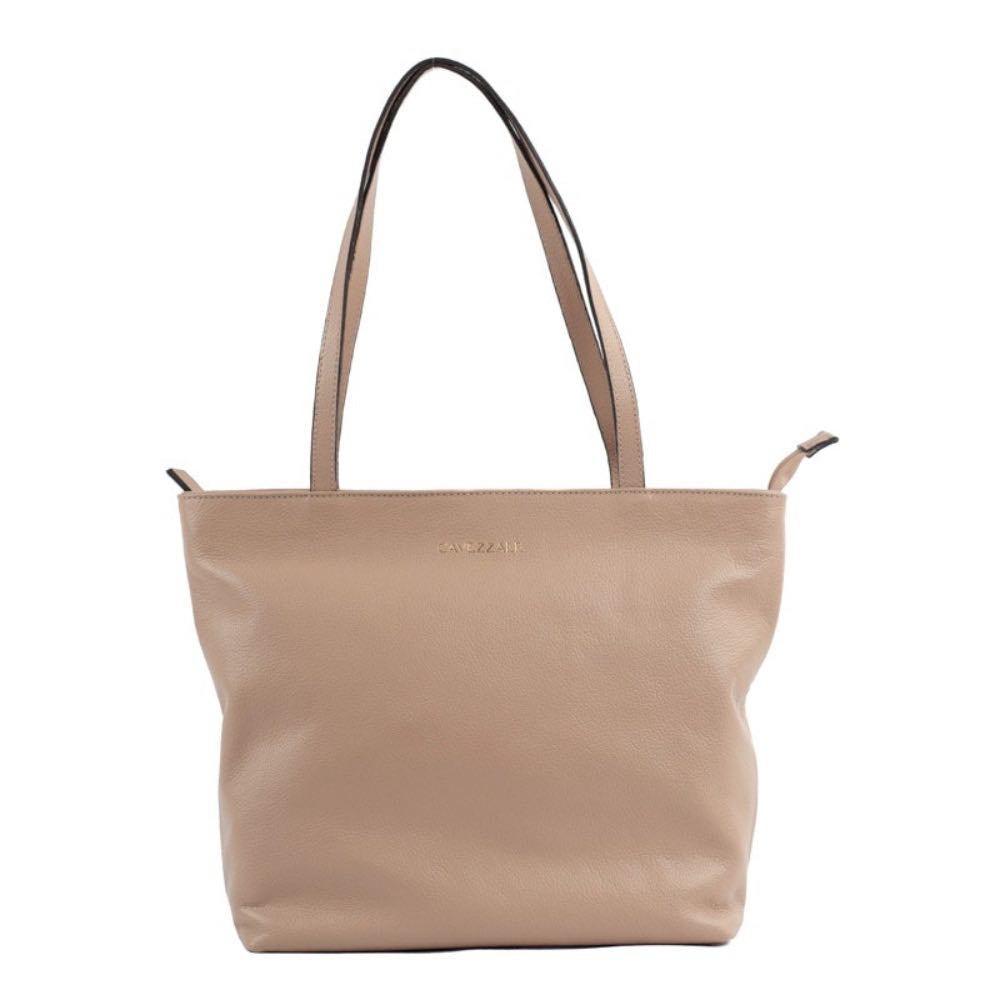 Shopping Bag Grande de Couro Roma Cavezzale Taupe 103280
