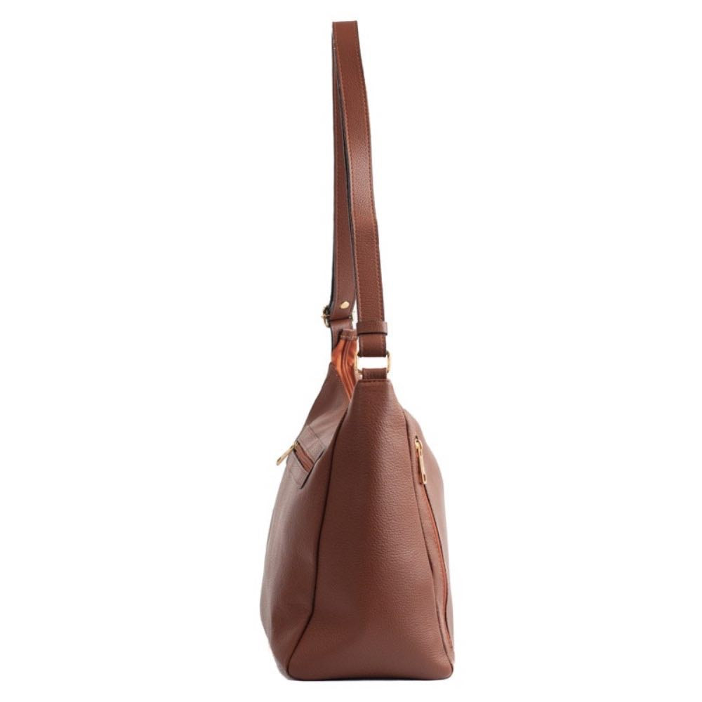 Bolsa Hobo Grande Couro Soft Cavezzale Caramelo 105661