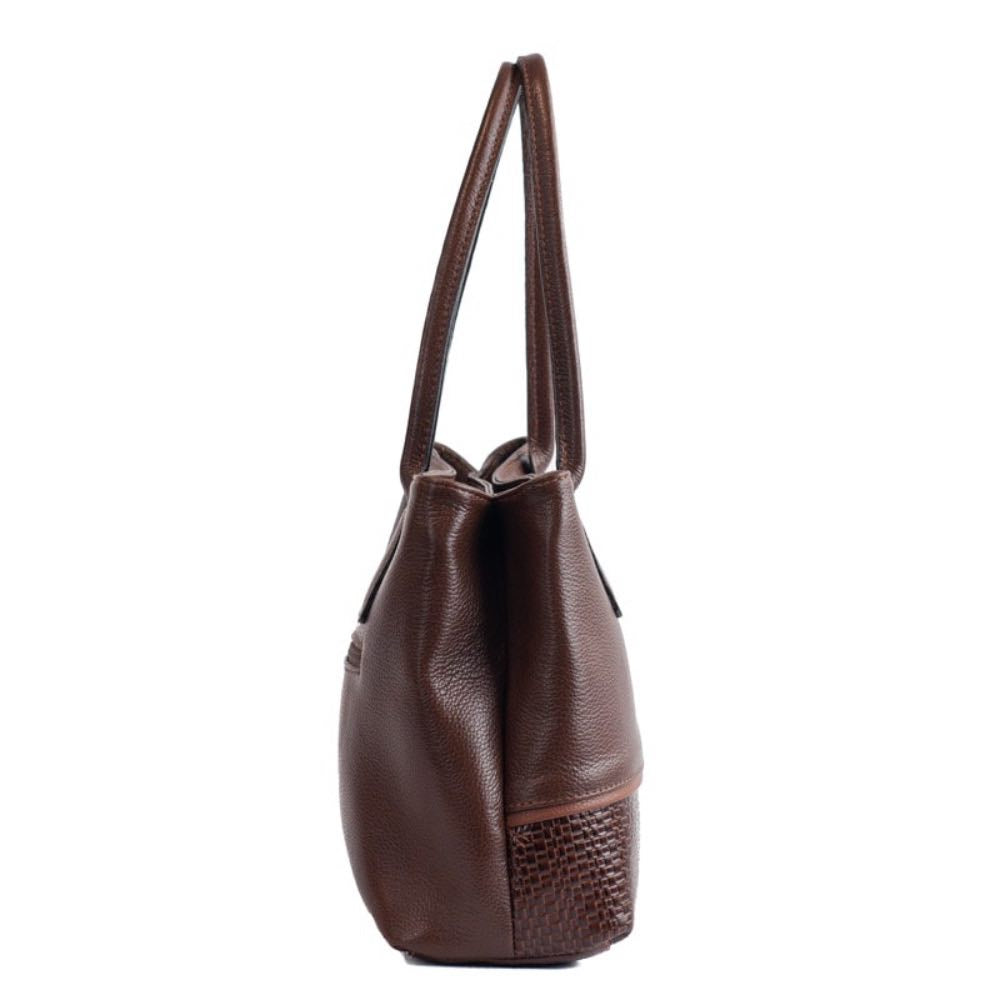 Tote Bag Grande de Couro Soft Cavezzale Pinhão 105664