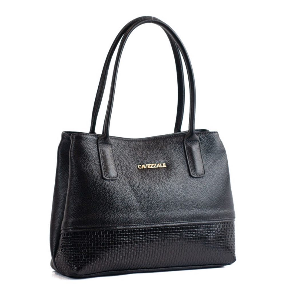 Tote Bag Grande de Couro Soft Cavezzale Preto 105664