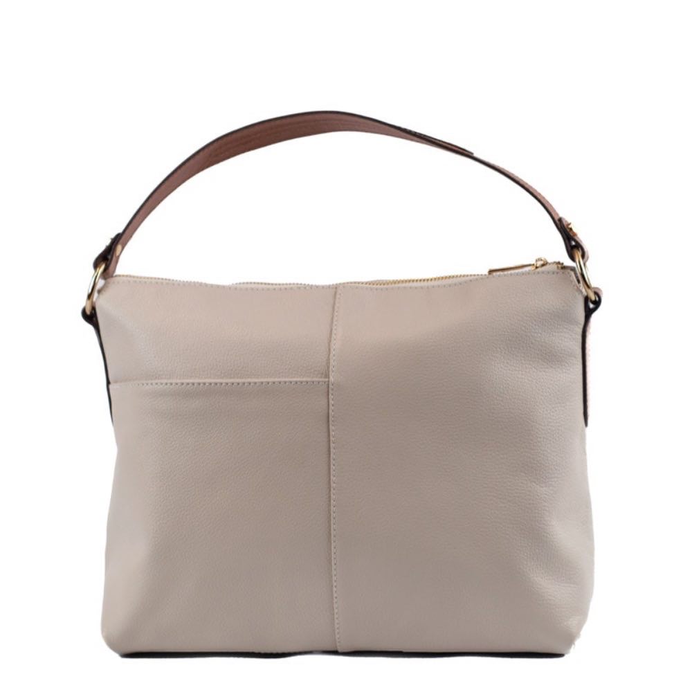 Bolsa Hobo Grande Couro Floter Cavezzale Off White/Canyon 105047