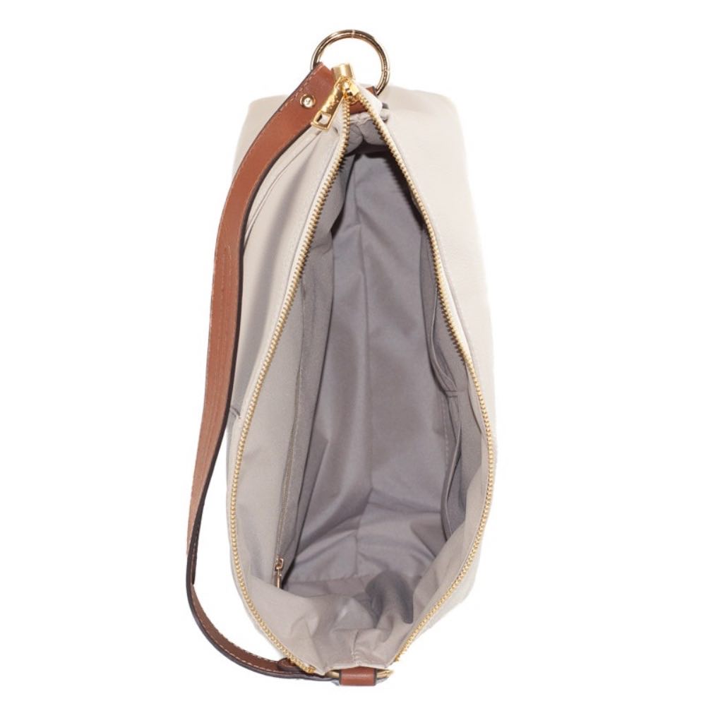 Bolsa Hobo Grande Couro Floter Cavezzale Off White/Canyon 105047