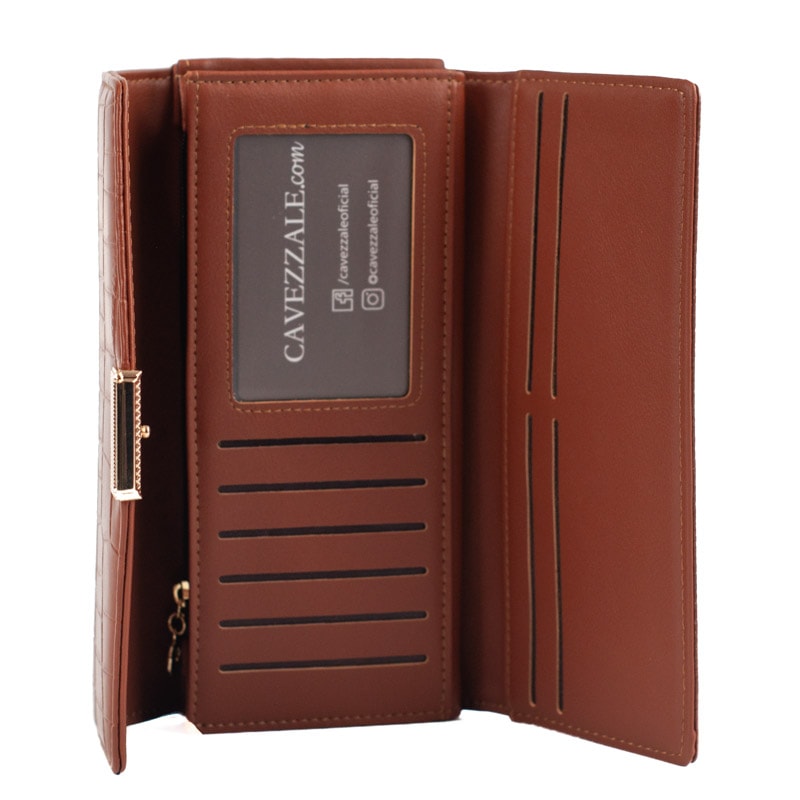 Carteira Feminina Croco Cavezzale Caramelo 105390