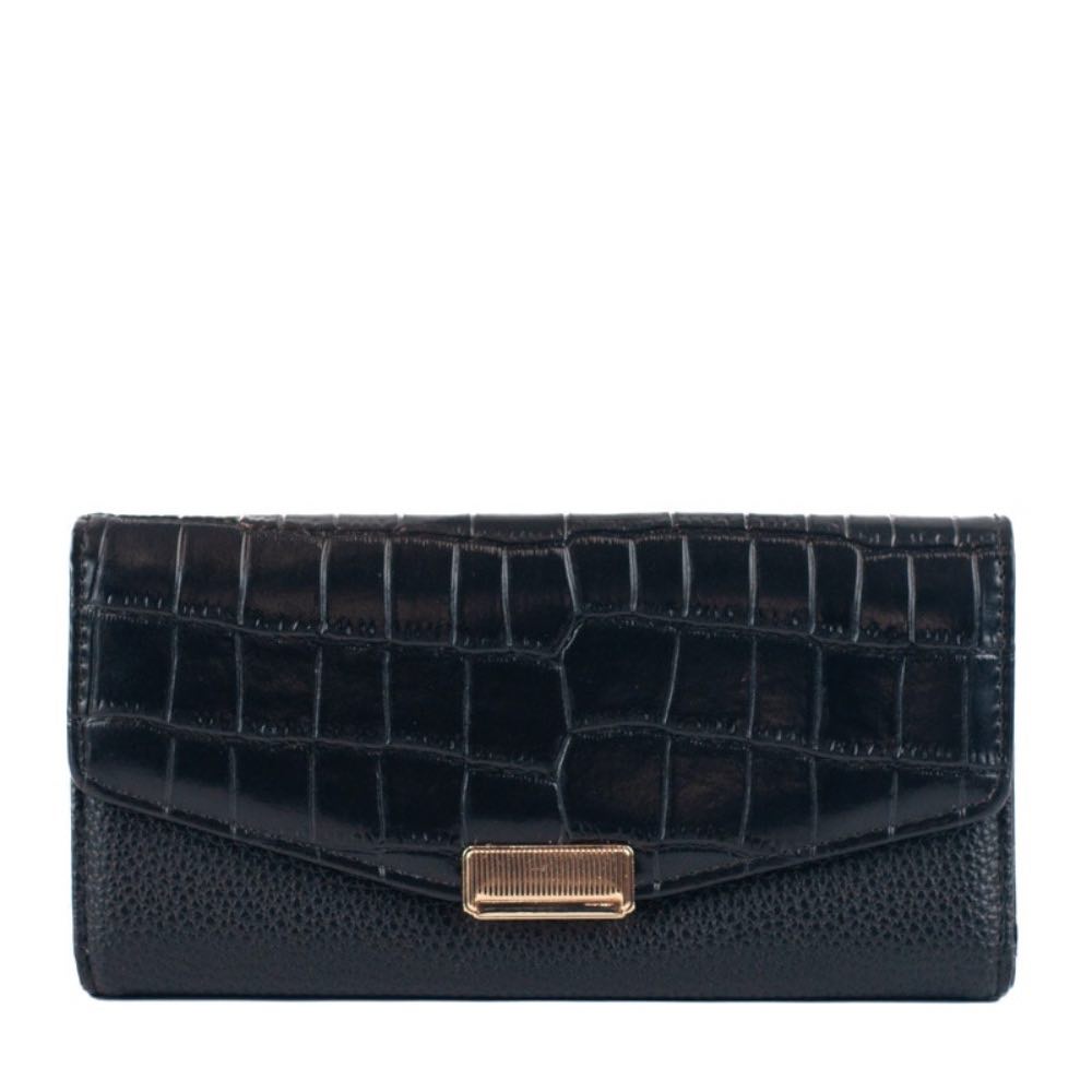 Carteira Feminina Croco Cavezzale Preto 105390