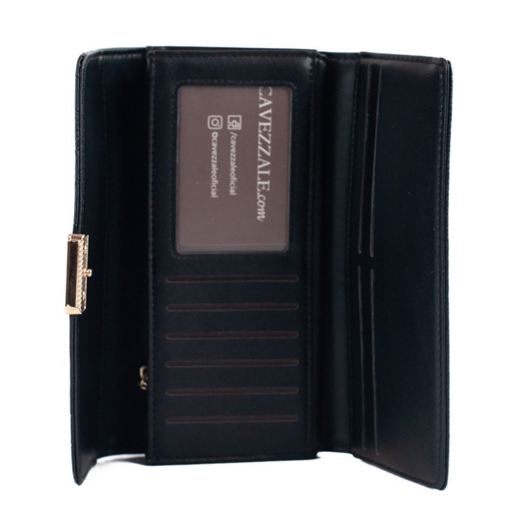 Carteira Feminina Croco Cavezzale Preto 105390