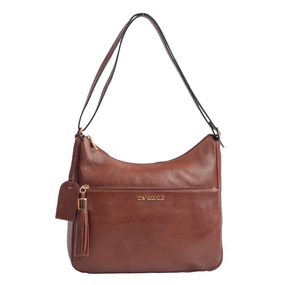 Bolsa Tiracolo de Couro Grande Cavezzale Floter Toffee 104520