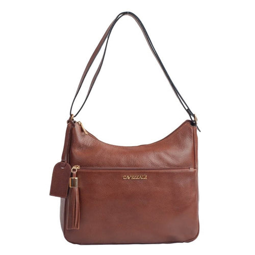 Bolsa Tiracolo Grande de Couro Cavezzale Toffee 104520