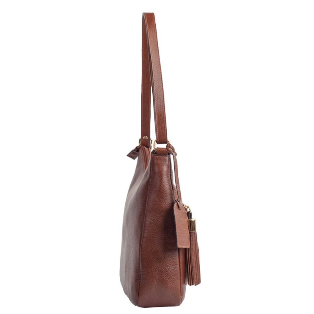 Bolsa Tiracolo Grande de Couro Cavezzale Toffee 104520
