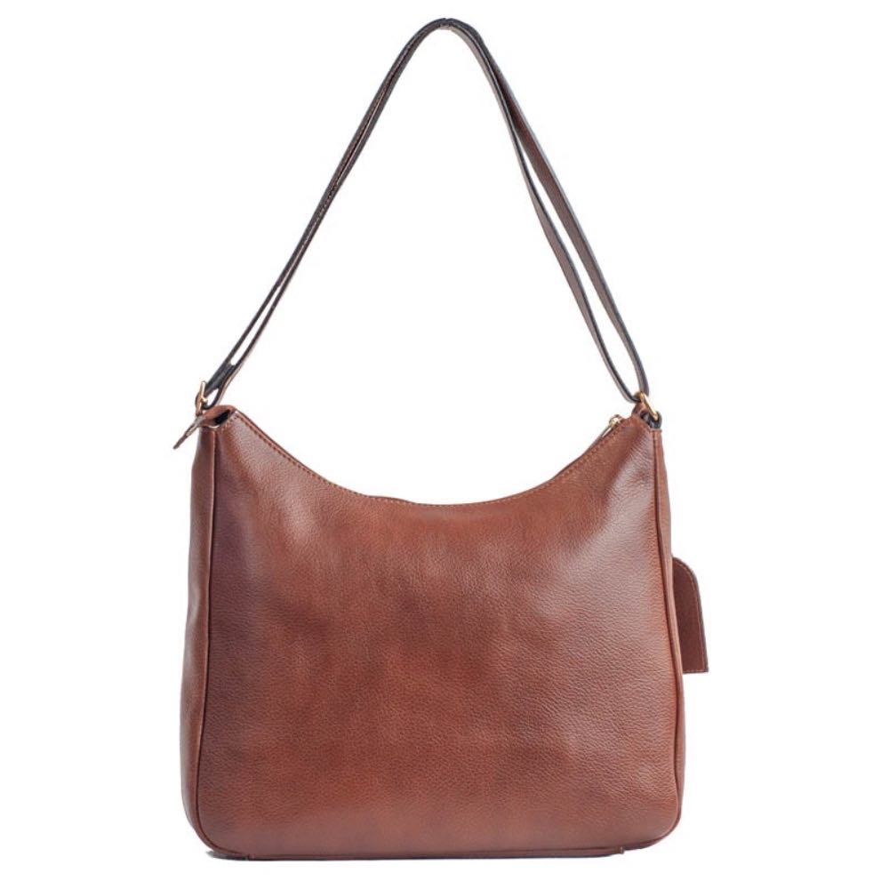 Bolsa Tiracolo Grande de Couro Cavezzale Toffee 104520
