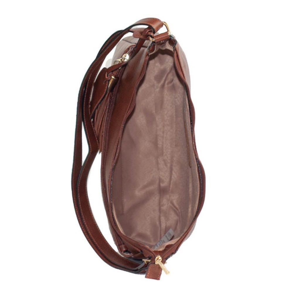 Bolsa Tiracolo de Couro Grande Cavezzale Floter Toffee 104520