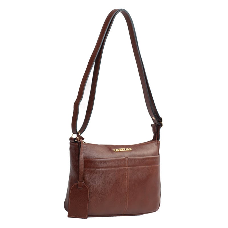Bolsa Tiracólo Média de Couro Floater Cavezzale Toffee 105403