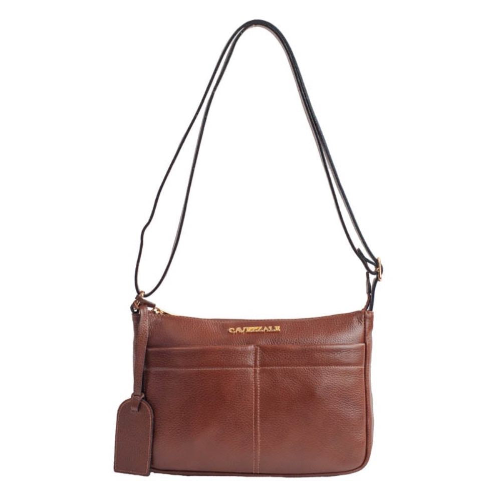 Bolsa Tiracólo Média de Couro Floater Cavezzale Toffee 105403