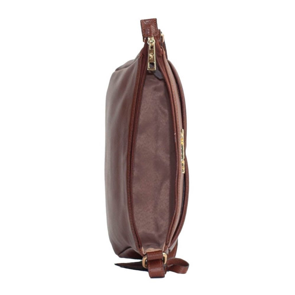 Bolsa Tiracólo Média de Couro Floater Cavezzale Toffee 105403