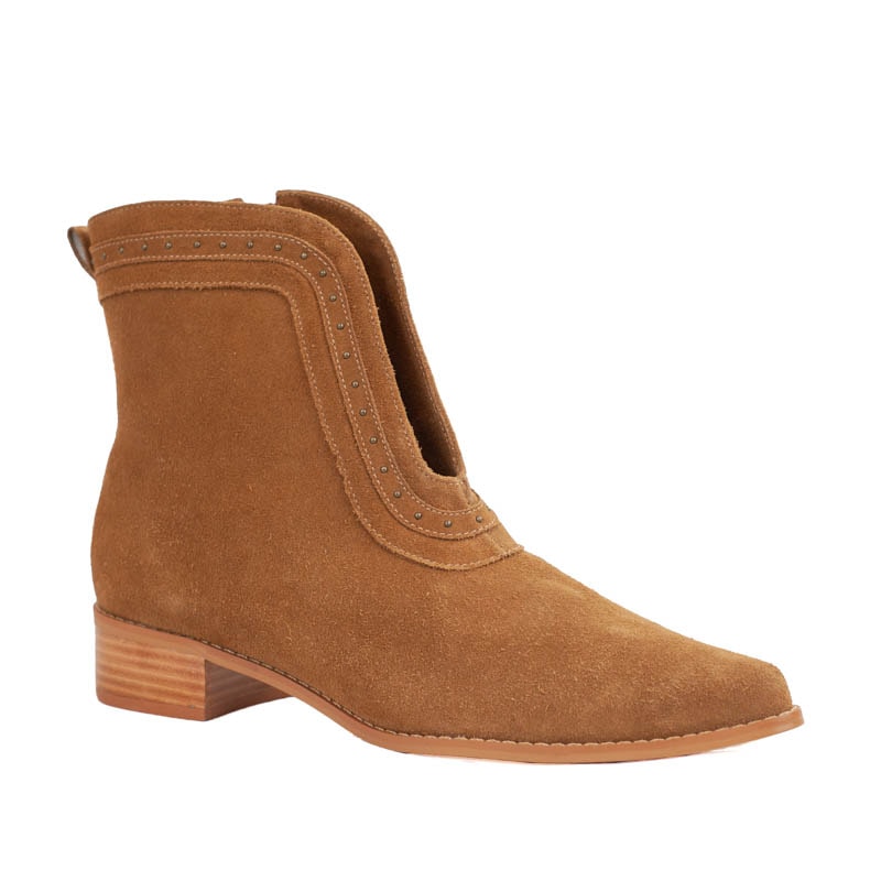 Bota Curta de Couro Camurça Cavezzale Caramelo 105726