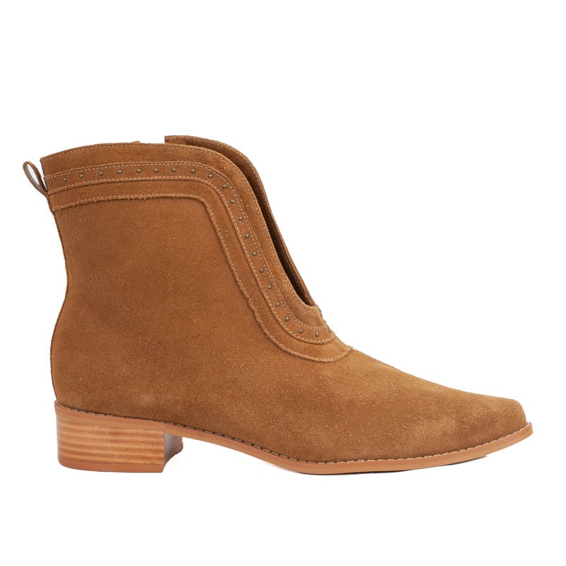 Bota Curta de Couro Camurça Cavezzale Caramelo 105726