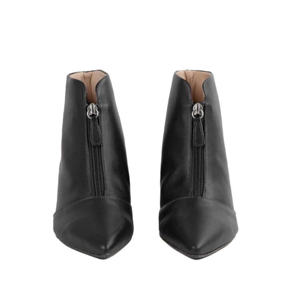 Bota Curta de Couro Snake Cavezzale Preto 105745