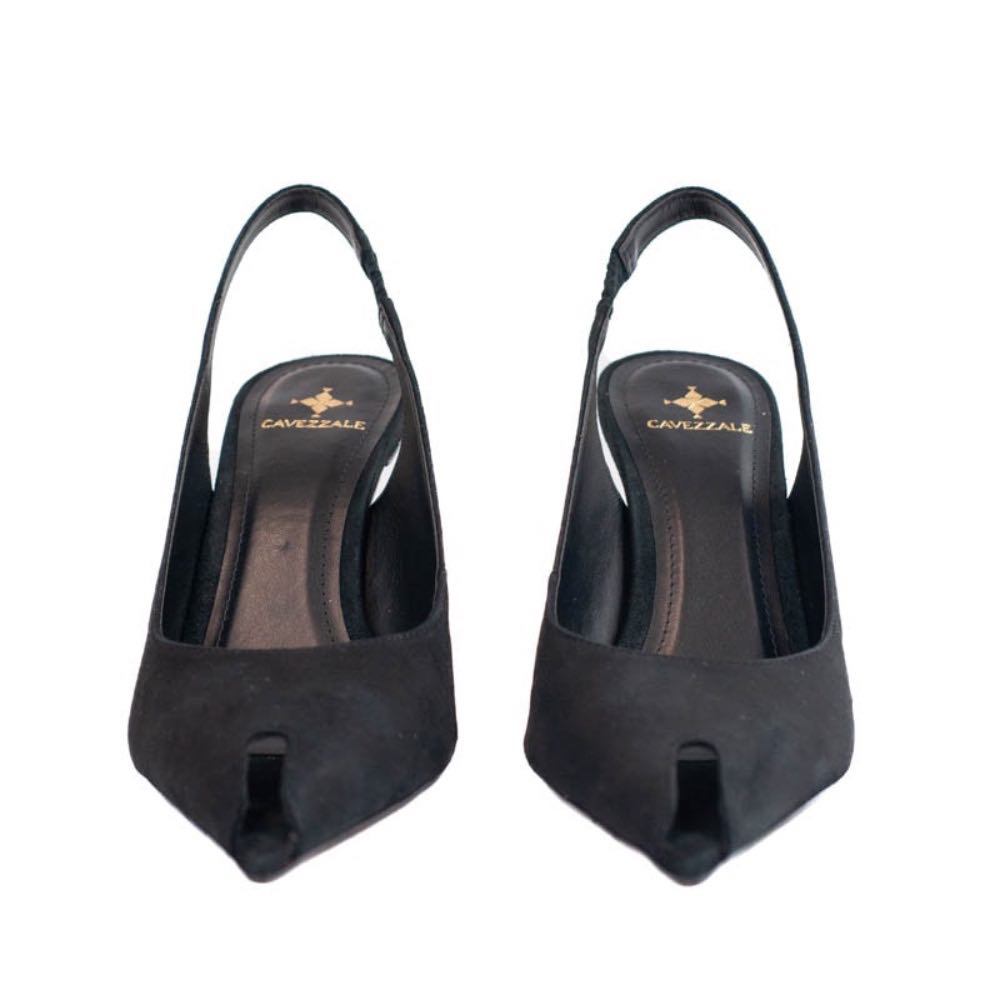 Slinback de Couro Nobuck Cavezzale Preto 105731