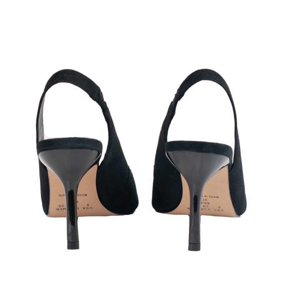 Slinback de Couro Nobuck Cavezzale Preto 105731