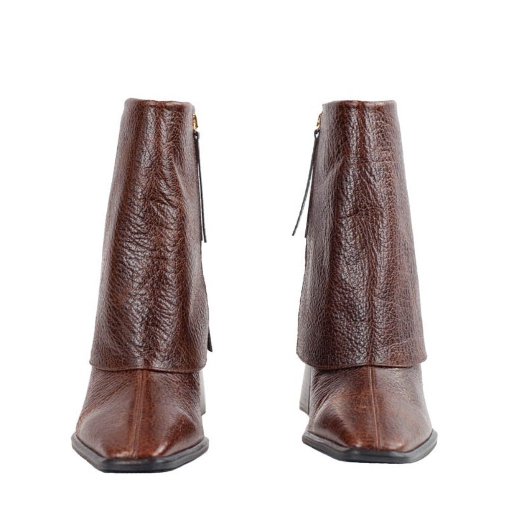 Bota Média de Couro Cavezzale Brown 105732