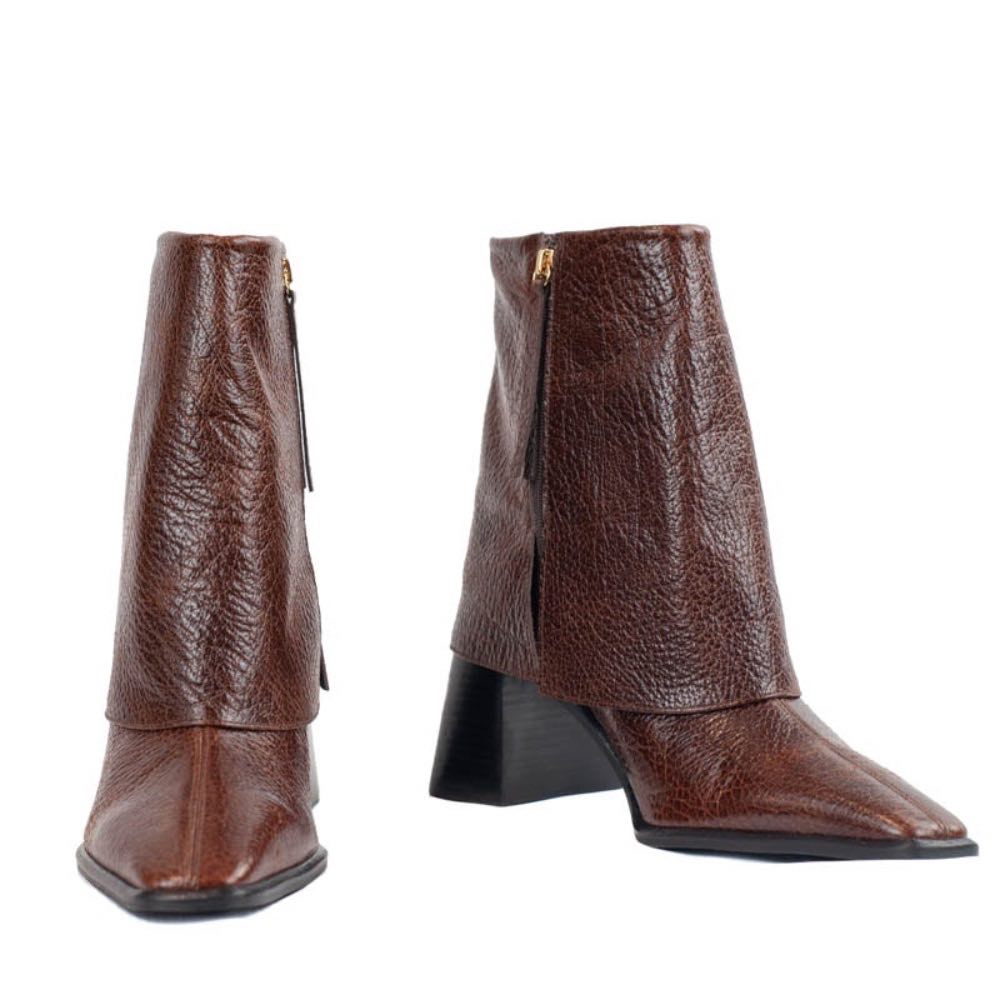 Bota Média de Couro Cavezzale Brown 105732