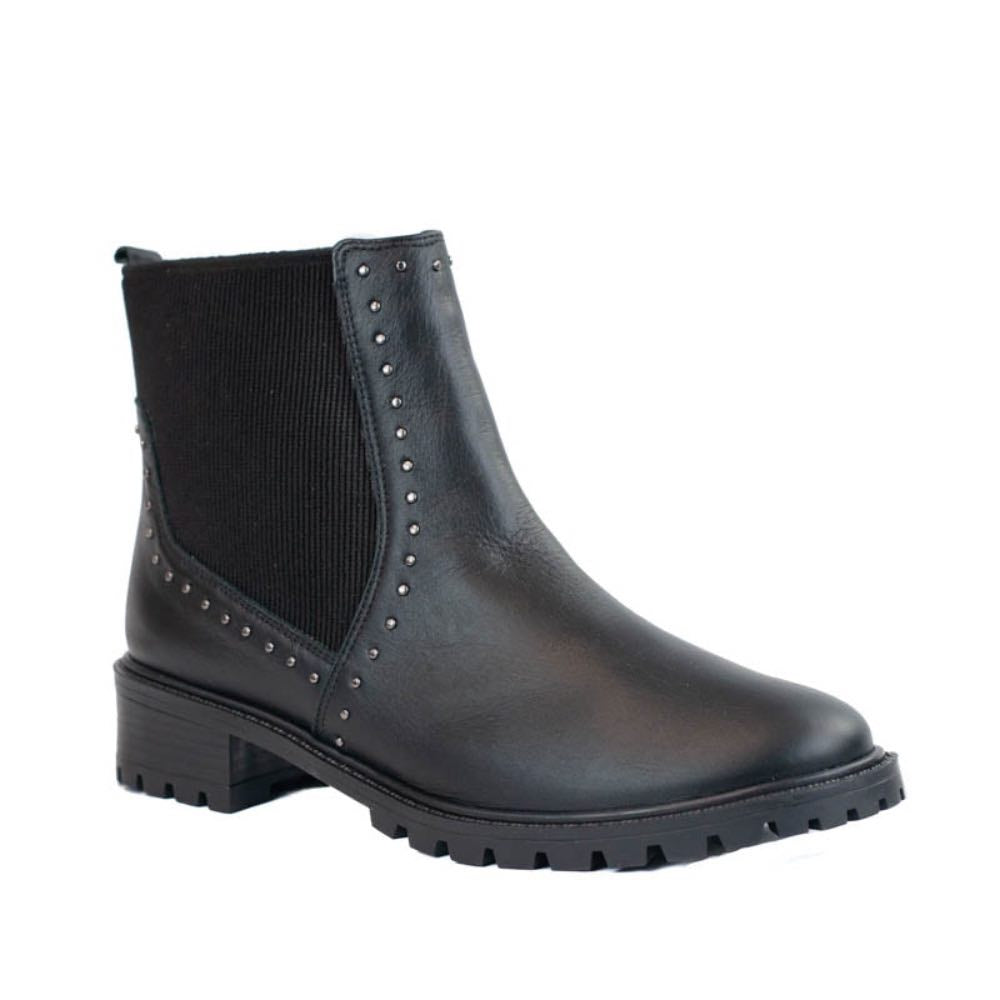 Bota Curta de Couro Veneto Cavezzale Preto 105737