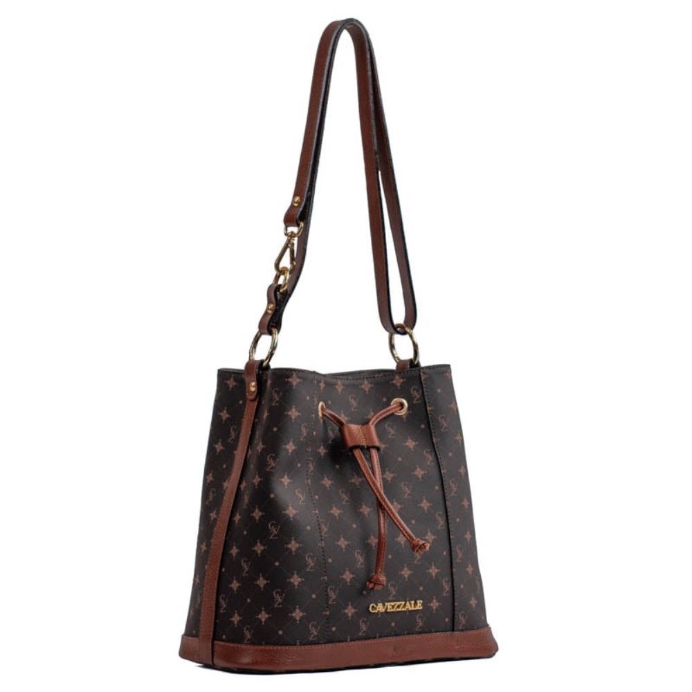 Bolsa Bucket Média Personnalité Cavezzale Chocolate/Toffe 105764