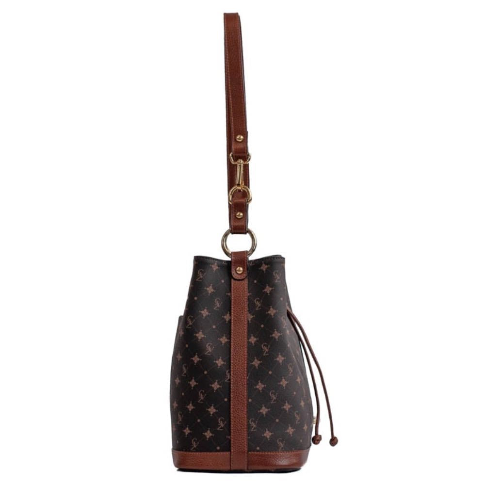 Bolsa Bucket Média Personnalité Cavezzale Chocolate/Toffe 105764