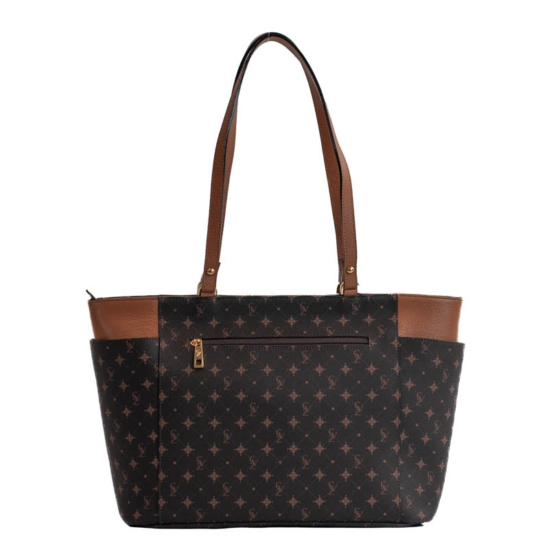 Shopping Bag Grande Personnalité Cavezzale Chocolate/Marfim/Caramelo 105766