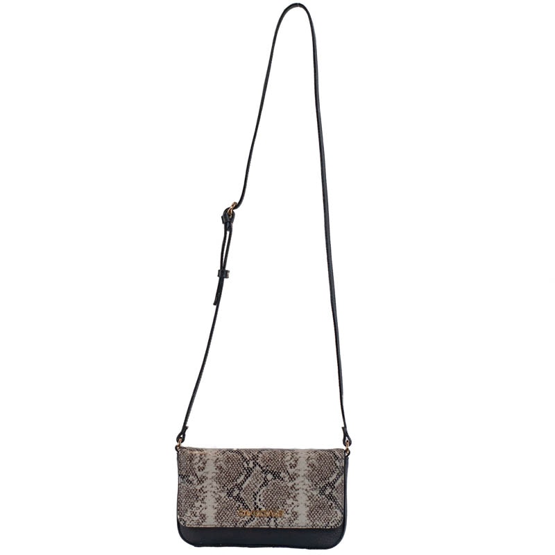 Bolsa Tiracolo Pequena Couro Floater Snake Cavezzale Natural/Preto 105771