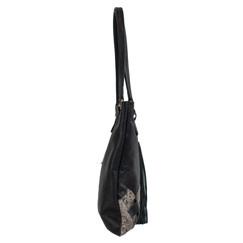 Shopping Bag Grande Couro Floater Snake Cavezzale Natural/Preto 105772