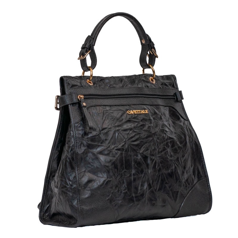 Mochila de Couro Plisse Floater Cavezzale Preto  105774