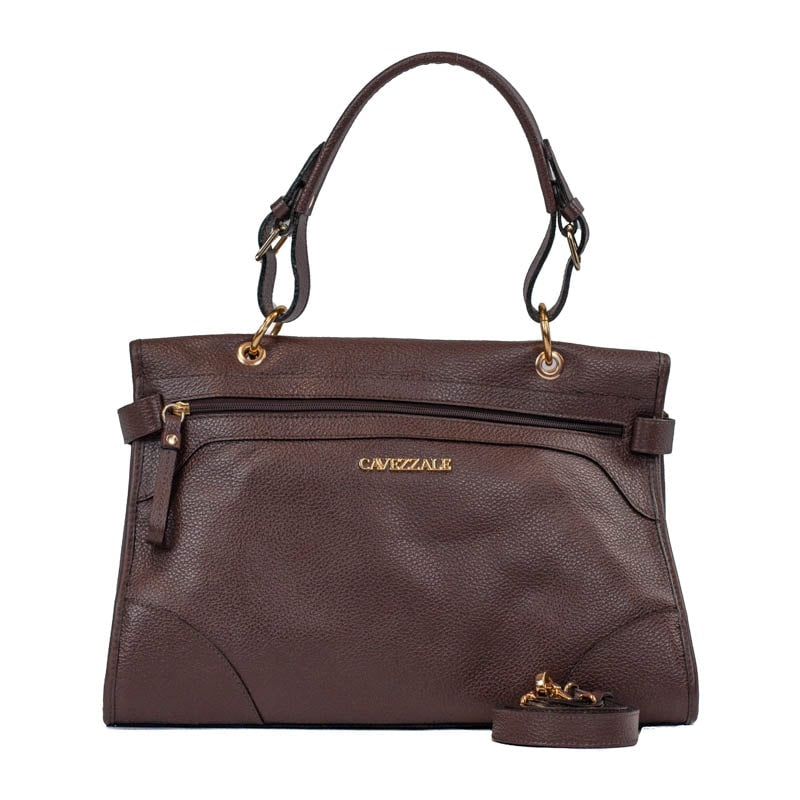 Tote Bag Média de Couro Floater Cavezzale Marrom 105776