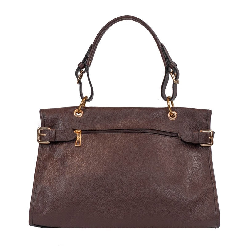 Tote Bag Média de Couro Floater Cavezzale Marrom 105776