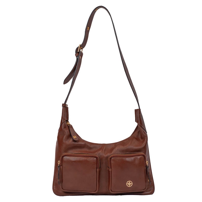 Bolsa Hobo Grande de Couro Comfy Cavezzale Toffe 105777