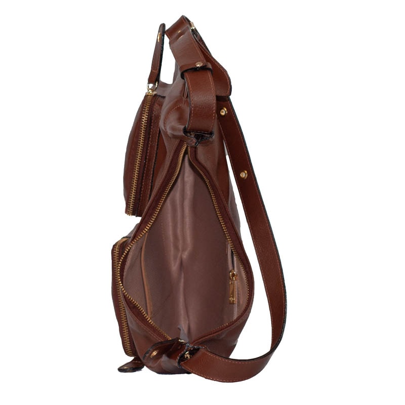 Bolsa Hobo Grande de Couro Comfy Cavezzale Toffe 105777