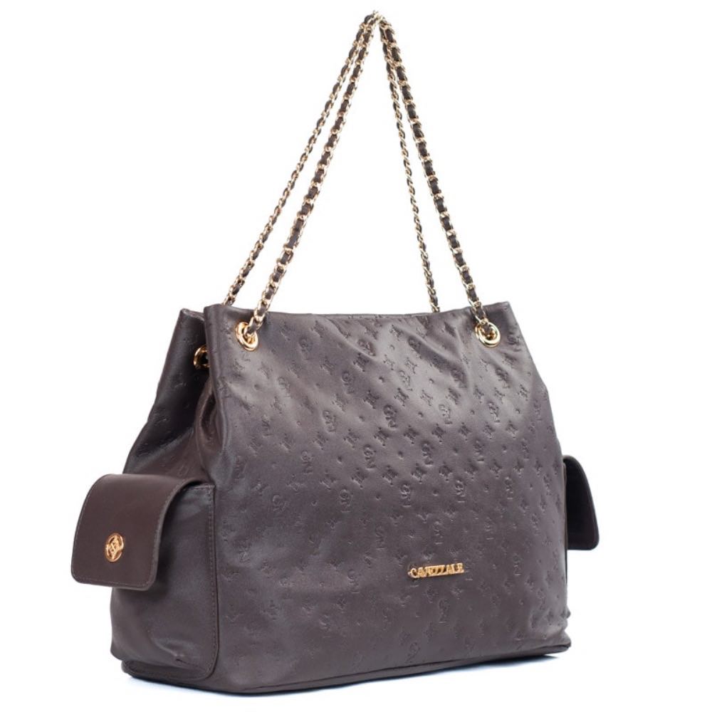 Bolsa Hobo Grande Couro Soft Monograma Cavezzale Cacau 105790