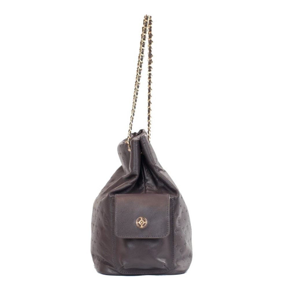 Bolsa Hobo Grande Couro Soft Monograma Cavezzale Cacau 105790