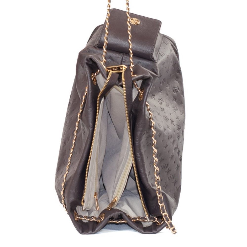 Bolsa Hobo Grande Couro Soft Monograma Cavezzale Cacau 105790