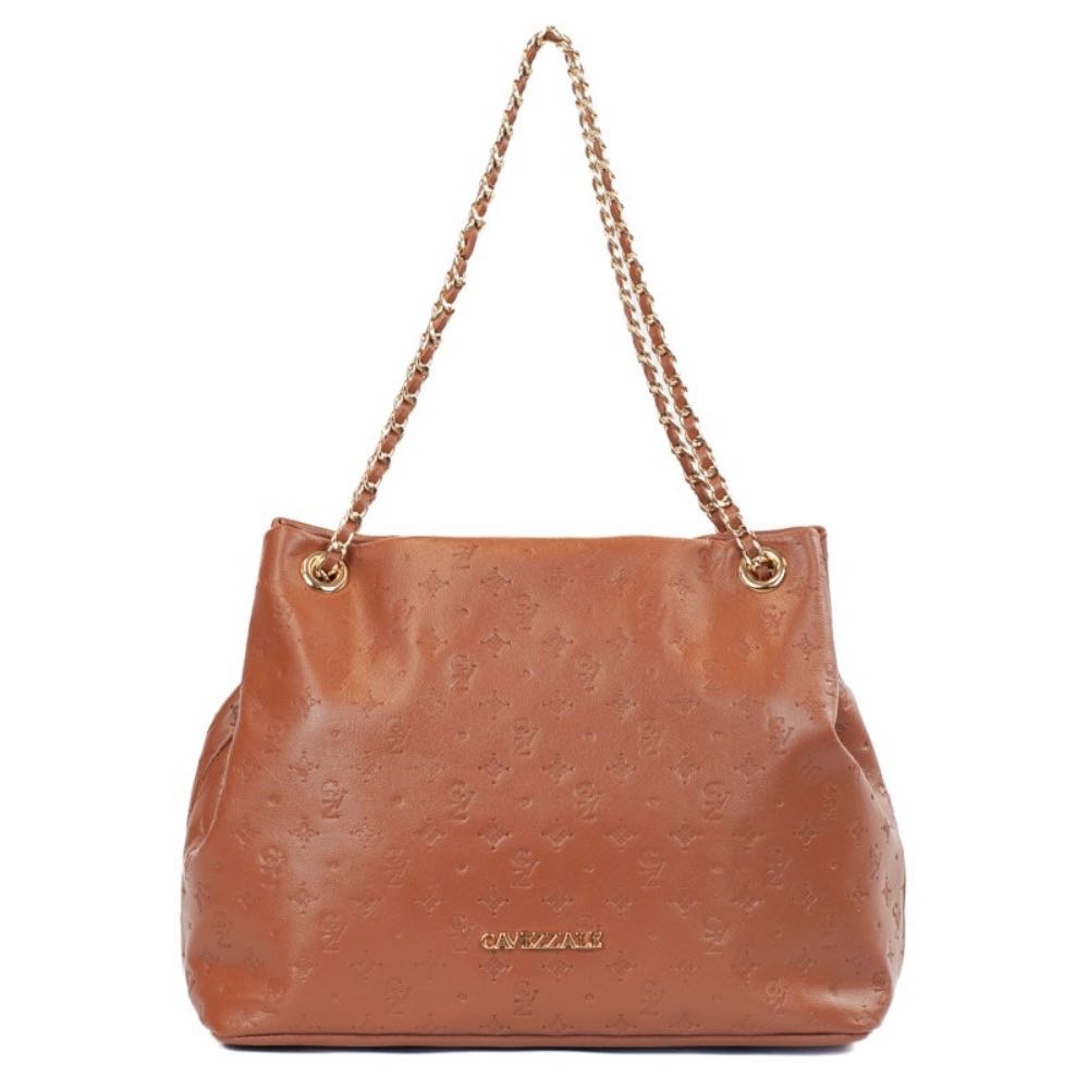 Bolsa Hobo Média Couro Soft Monograma Cavezzale Camel 105791