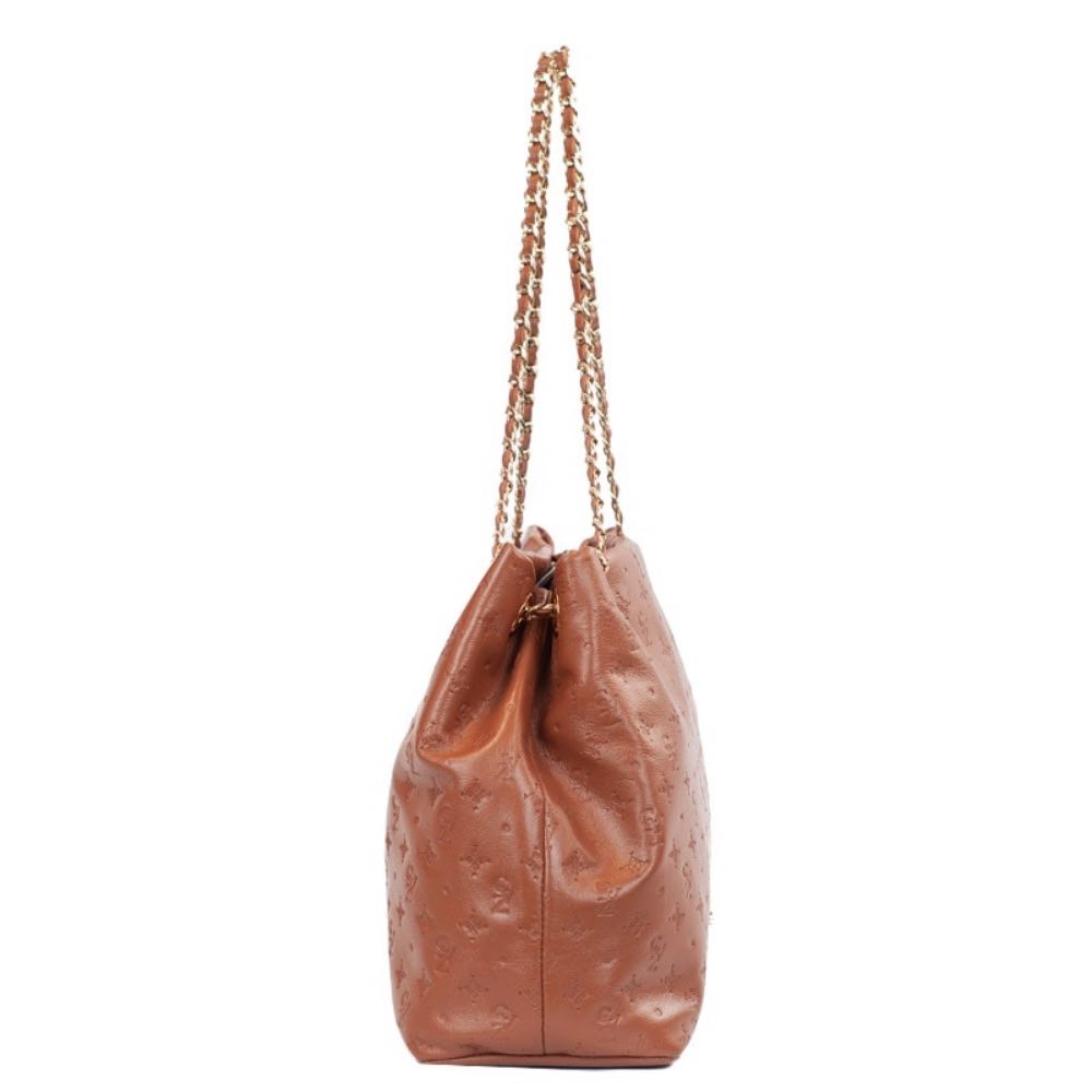 Bolsa Hobo Média Couro Soft Monograma Cavezzale Camel 105791