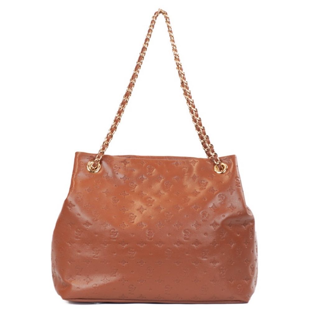 Bolsa Hobo Média Couro Soft Monograma Cavezzale Camel 105791
