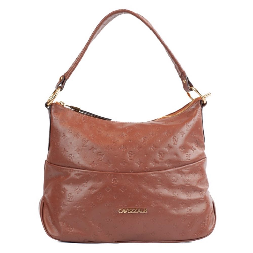 Bolsa Hobo Grande de Couro Cavezzale Soft/Monograma Whisky 105792